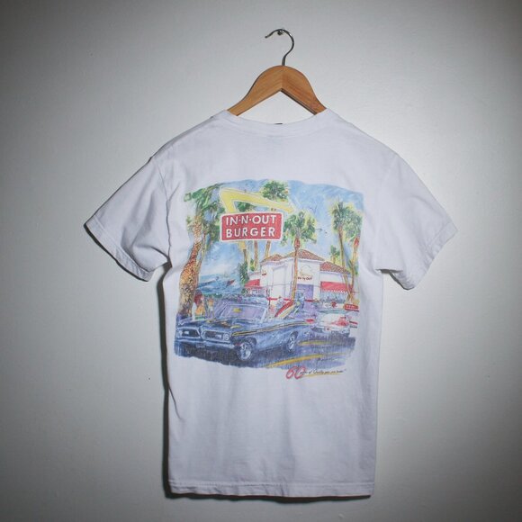 IN-N-OUT Burger Las Vegas Shirt Mens Small White Classic Car Burger Joint Tee - Picture 1 of 9